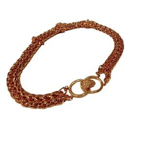 Goldstone and crystal link choker. 16 inches. GUC